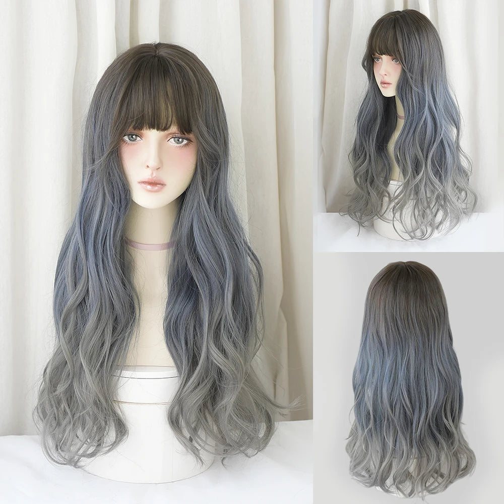 Kawaii Blonde Cosplay Wig πβ¨ | Wavy Synthetic Hair with Bangs for Daily & Party Looks π