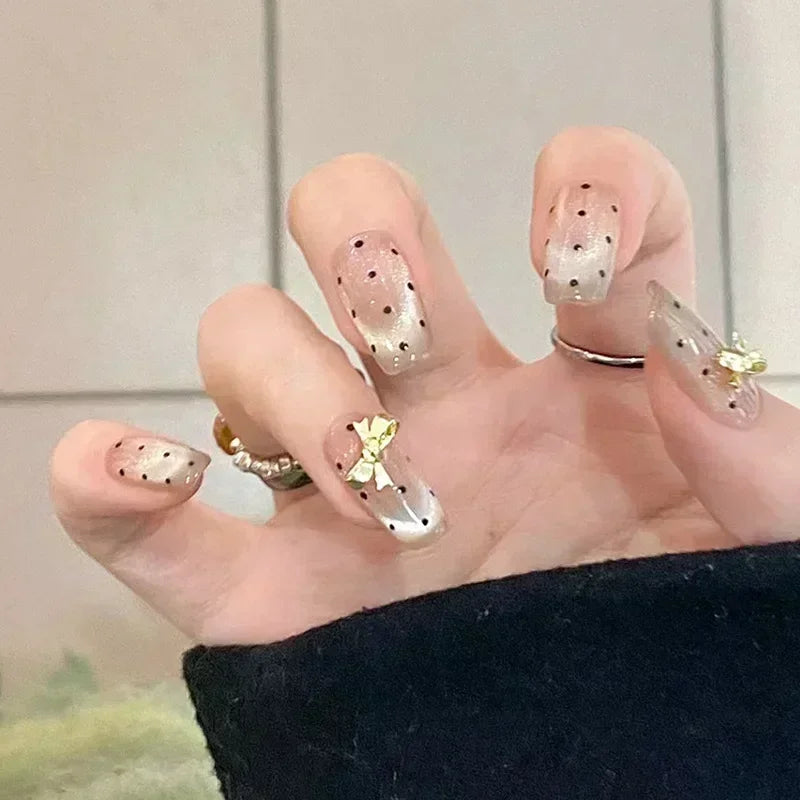Kawaii Butterfly Dreams πΈβ¨ 24pcs Press-On Fake Nails Set with Glue - Adorable Acrylic Tips for Stylish Girls ππ¦