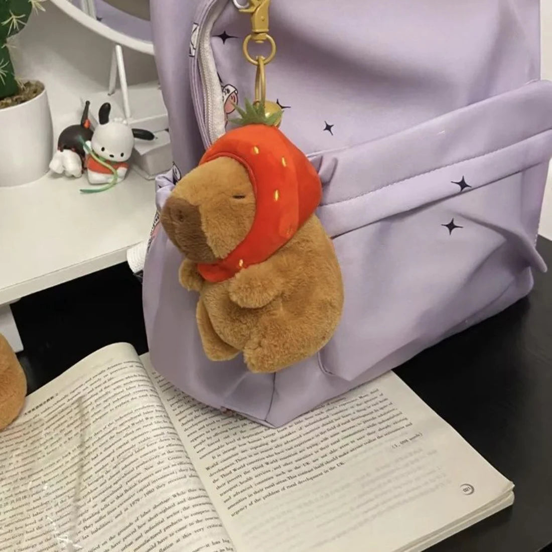 Kawaii Capybara Plush Keychain πΎ | Adorable Fluffy Bag Pendant π | Perfect Gift for Kids & Party Fun π