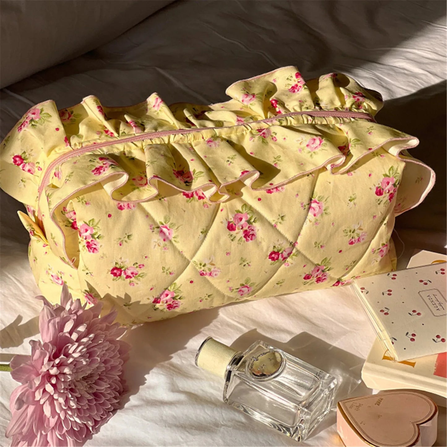Kawaii Lace Cosmetic Bag π | Cute Zipper Makeup Organizer π | Adorable Pencil Case & Lipstick Holder πΈ | Perfect Travel Toiletry Bag βοΈ