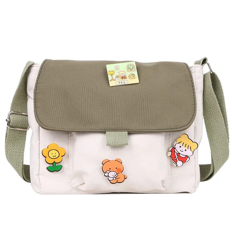 Charming Kawaii Canvas Crossbody Bag πβ¨ - Harajuku Style for Trendy Girls πΈπ