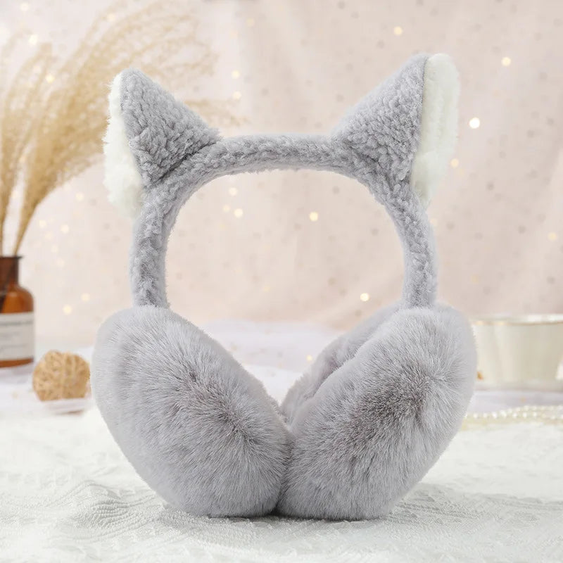 Adorable Plush Cat Ear Earmuffs for Winter Wonderland βοΈπΎβ¨