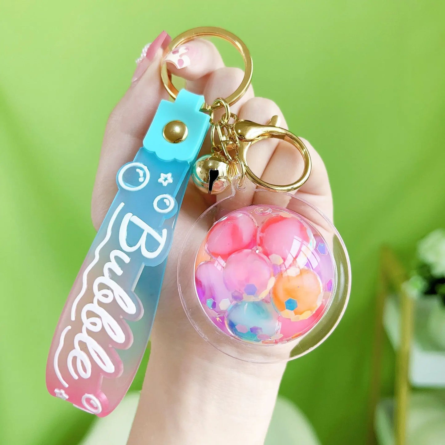 β¨ Adorable Luminous Bubble Beads Keychain π¬ Cute Quicksand Cherry Blossom Lollipop Pendant for Trendy Bags π Perfect Gift for All! - Pixie Quill