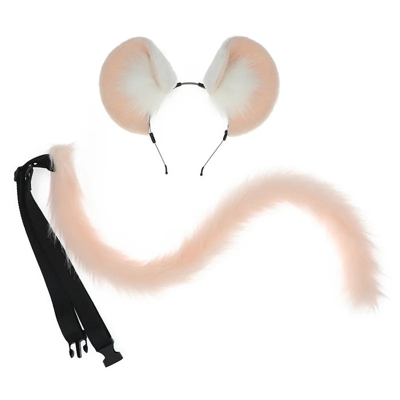 Kawaii Plush Mouse Ears Headband π | Cute Furry Animal Hair Hoop for Anime & Cosplay πβ¨