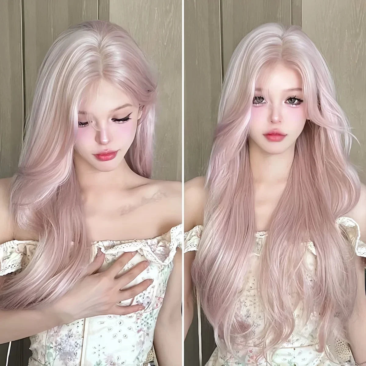 Kawaii Pink Wavy Wig πΈβ¨ | Dreamy Synthetic Cosplay Hair for School & Daily Fun! π