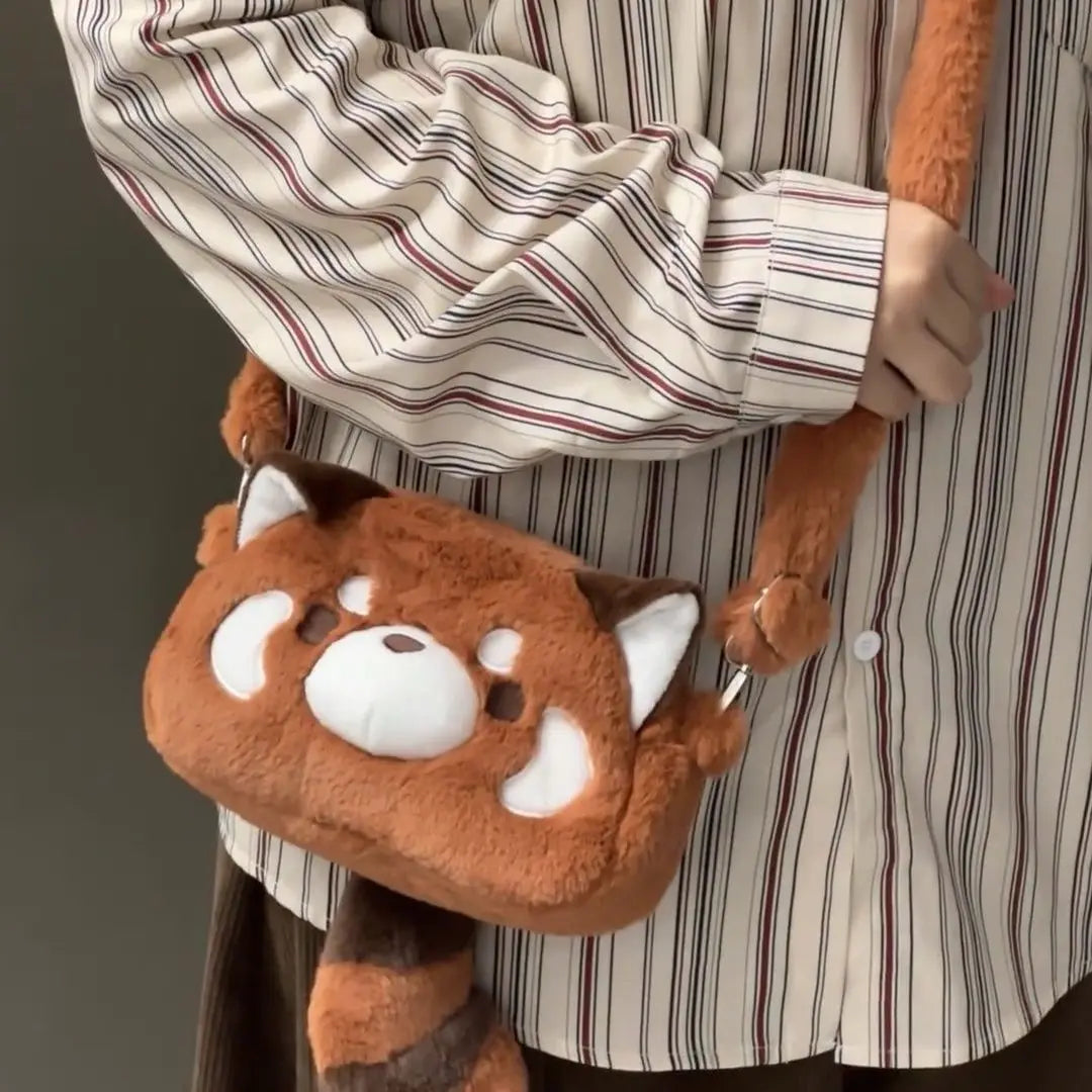Adorable Panda & Raccoon Plush Crossbody Bag πΌπ¦β¨