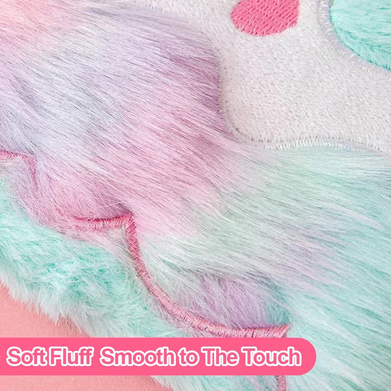 Kawaii Unicorn Plush A5 Notebook π¦β¨ Macaron Heart Diary for Students - Cute Cartoon Handbook! ππ