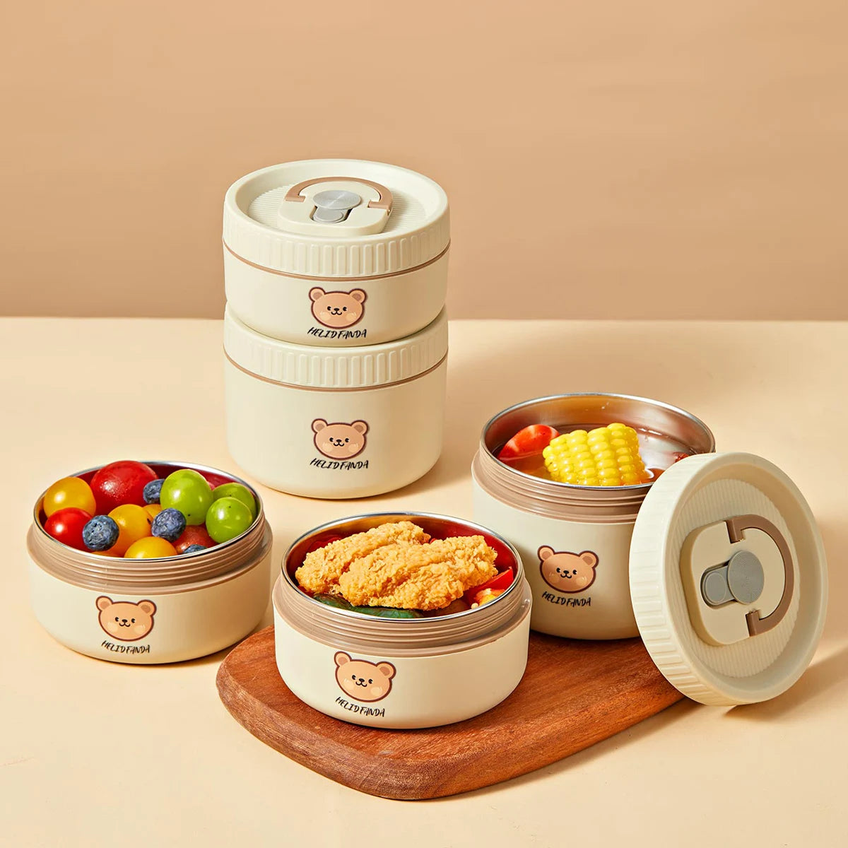Kawaii Thermal Bento Box π±β¨ - Adorable Leak-proof Stainless Steel Lunch Container for Kids π₯’π