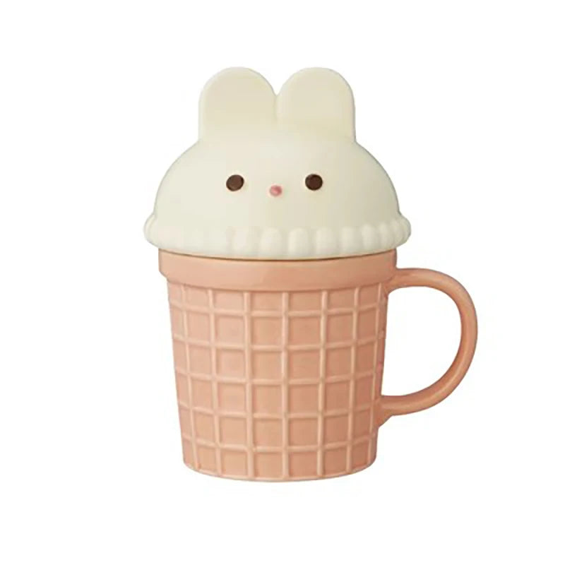 Kawaii Animal Mug π Adorable Cat, Bunny & Bear Ceramic Cup πΎ Perfect for Tea & Coffee Lovers π 350ml Delight!