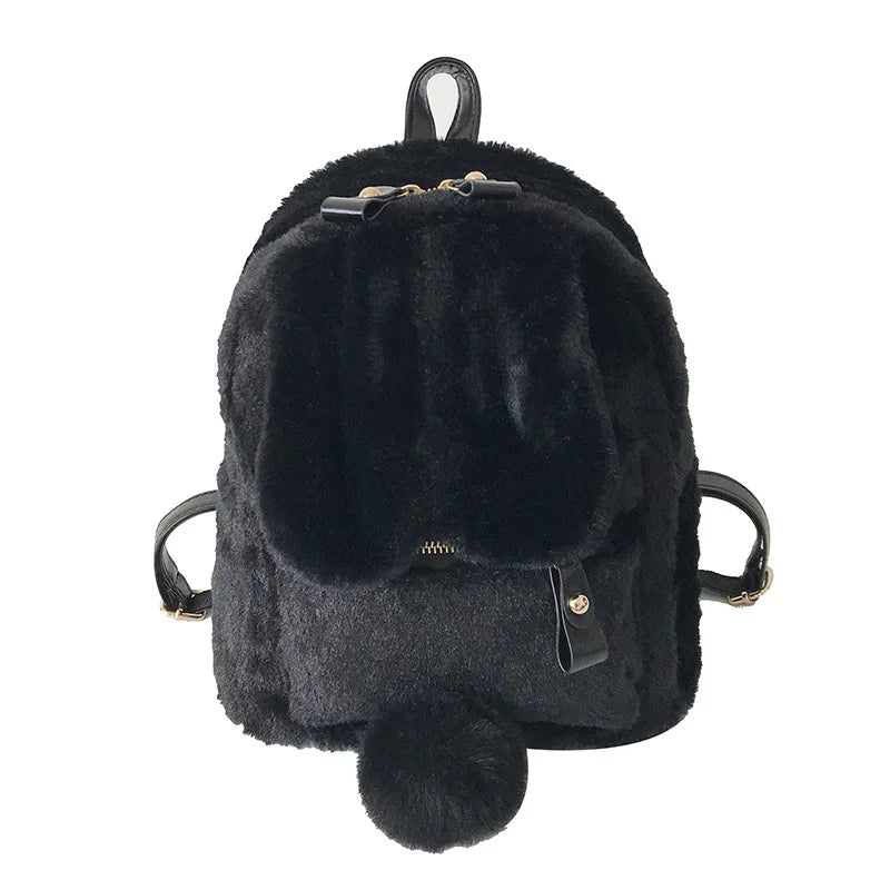 Fluffy Rabbit Backpack 🐇✨ Kawaii School Bag for Kids - Cute & Cozy Travel Companion!