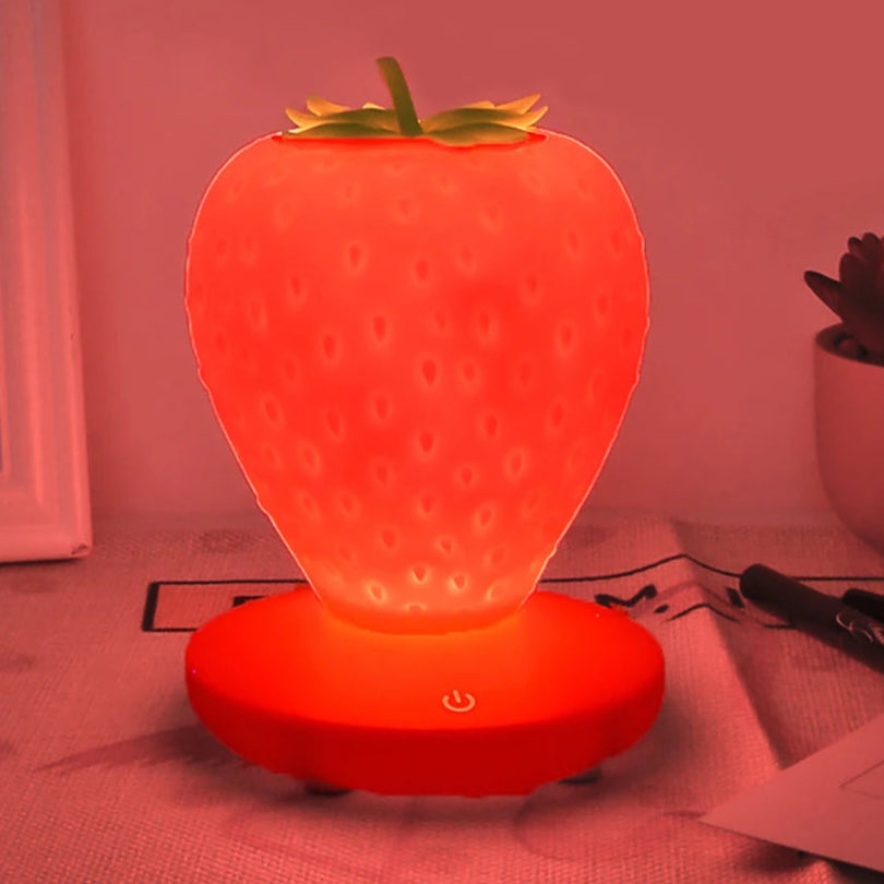 ๐Adorable LED Strawberry Night Light ๐ Touch-Sensor & USB Rechargeable for Cozy Spaces! - Pixie Quill