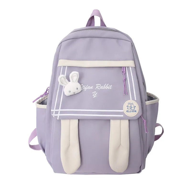Kawaii Rabbit Ears Schoolbag πβ¨ | Cute & Playful Girls' Backpack | Wear-Resistant & Breathable ππ