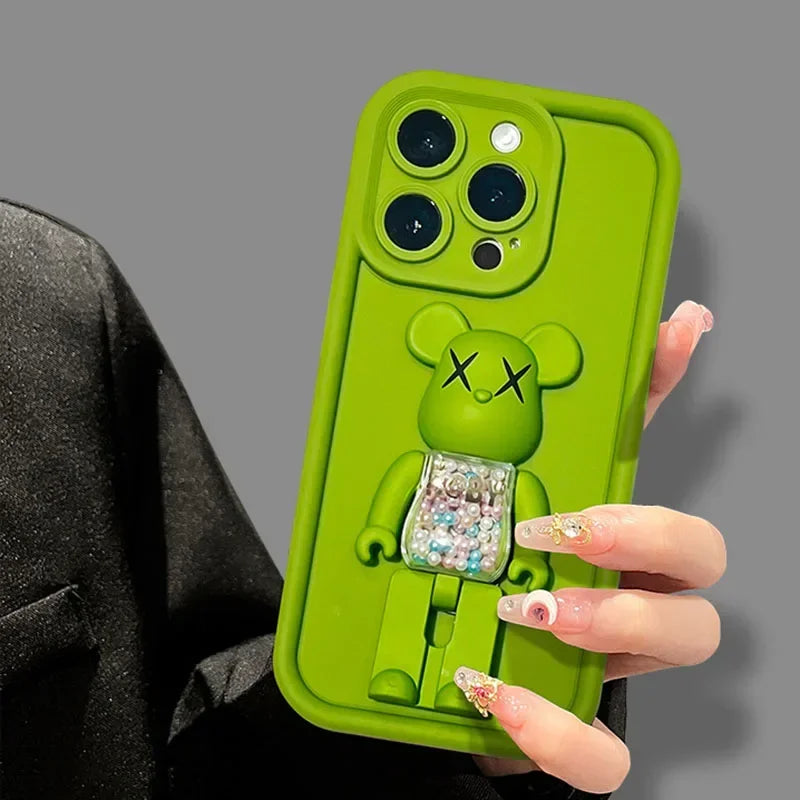 Adorable Kawaii 3D Bear TPU Phone Case for iPhone 15/14/13/12/11 Pro Max β Shockproof Matte Cover with Cute Animal Design π»π±β¨
