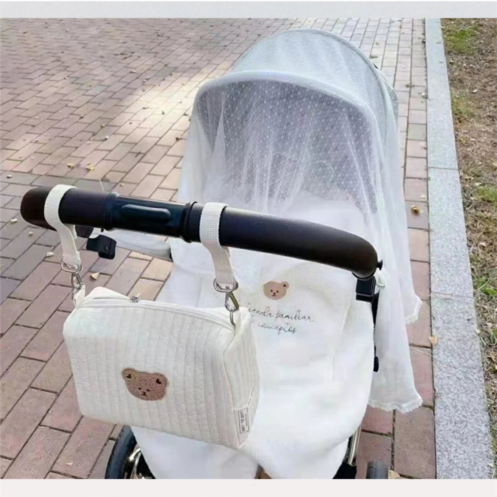 Kawaii Custom Baby Bear Stroller Bag π»β¨ Personalized Name Hanging Organizer for Cute Outdoor Adventures! πΌπ