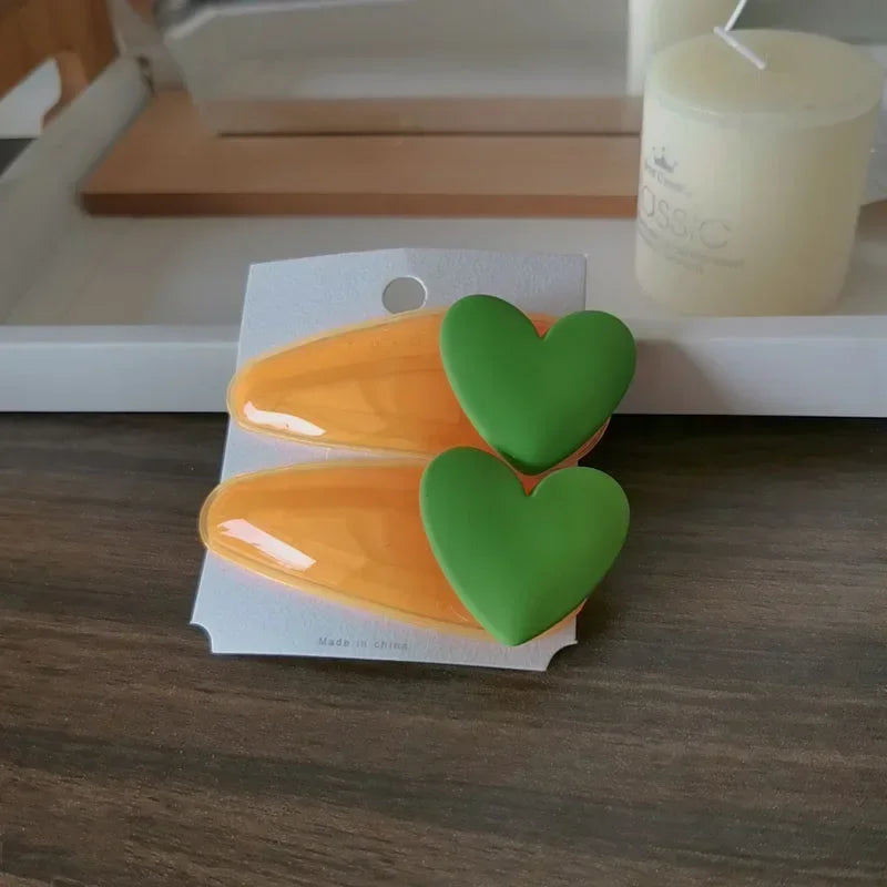 β€οΈβ¨ Sweet Heart Vibes: Adorable 2pc Colorful Hairpin Clips for Girls & Kids! π¦π - Pixie Quill