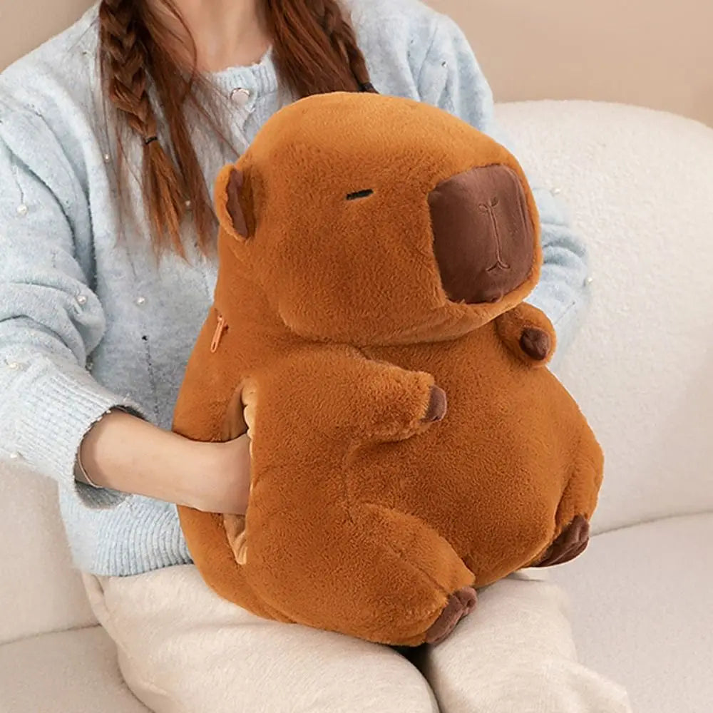 Kawaii Capybara Plush Hand Warmer Pillow ๐พ๐ - Adorable Stuffed Doll for Cozy Comfort!