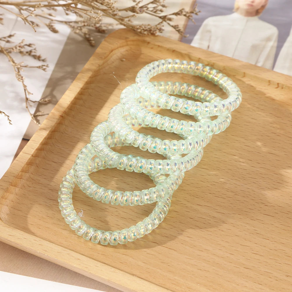 πβ¨ Adorable Spiral Hair Coils - 6pc Colorful Jelly Hair Ties for Trendy Tails! πΈπ