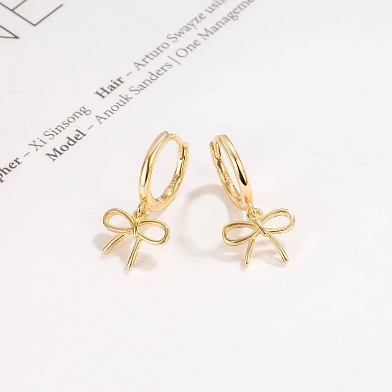 Kawaii Geometric Bow Hoop Earrings β¨π - Cute Minimalist Jewelry for Women! π