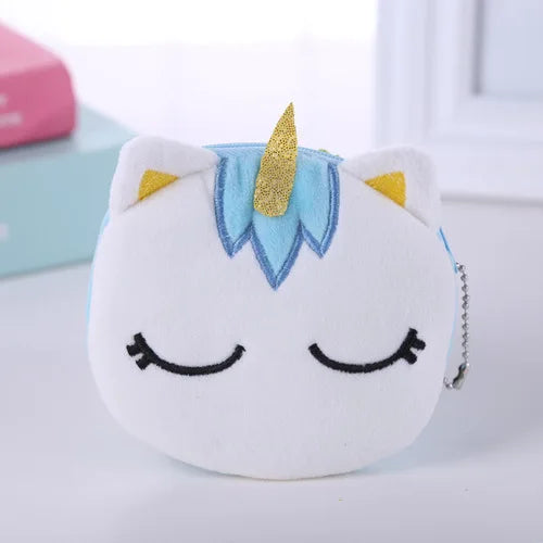 πΌ Adorable Plush Cartoon Animal Coin Purse - Mini Zipper Wallet for Girls & USB Cable Bag! π°β¨
