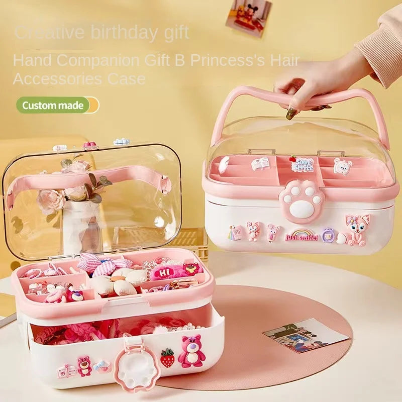 Kawaii Girls' Hair Accessory Organizer πβ¨ | Cute Headband & Hairpin Storage Box for Kids ππ