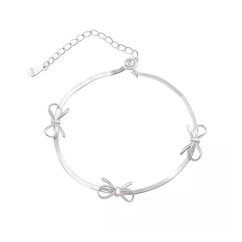 Sweet Bow Snake Chain Bracelet Women Girls Sparkling Ribbon Bowknot Jewelry β¨π