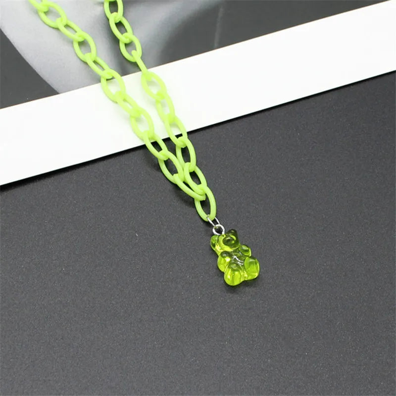 Kawaii Candy Bear Choker Necklace π¬β¨ | Cute Resin Jewelry for Girls & Women | Perfect Gift for Parties & Daily Wear ππ
