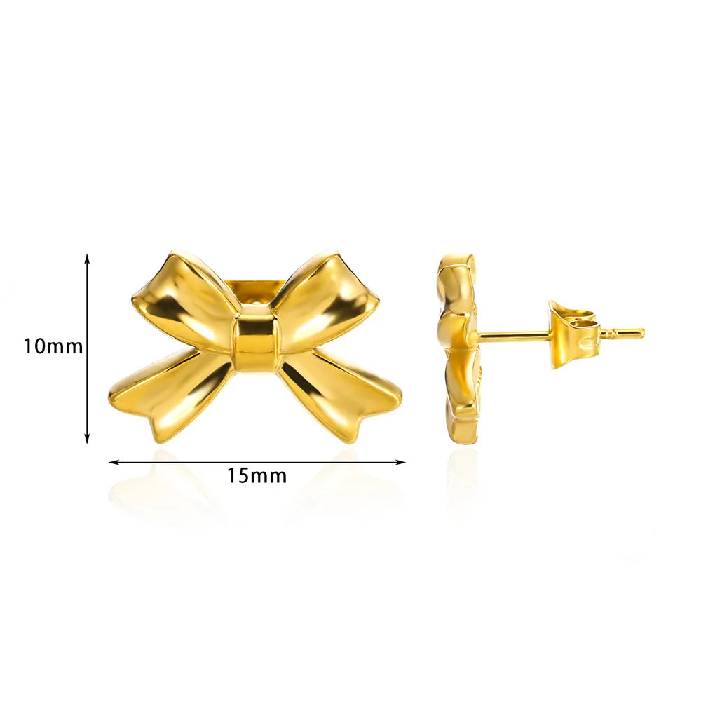 Charming Bow Stud Earrings πβ¨ | Kawaii Geometric Nail Design for Women | Cute Fashion Jewelry & Ear Accessories | Perfect Christmas Gift! ππ