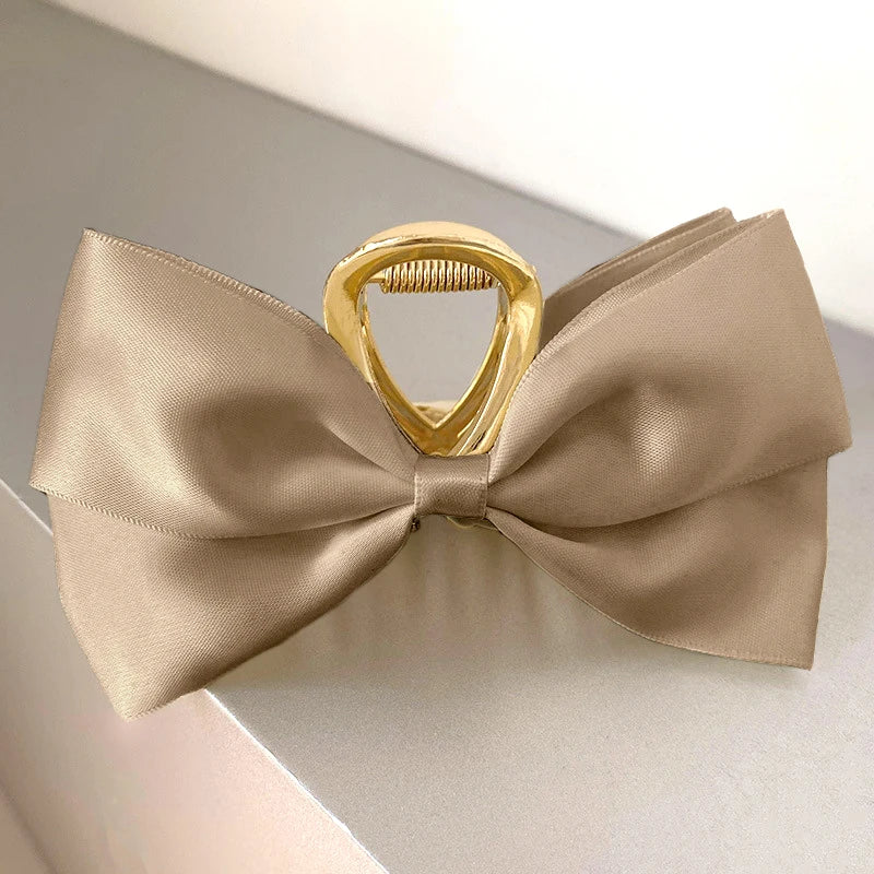 Kawaii Large Satin Bow Hair Claw πβ¨ Adorable Hair Accessory for Trendy Girls - 12CM Fashion Statement!