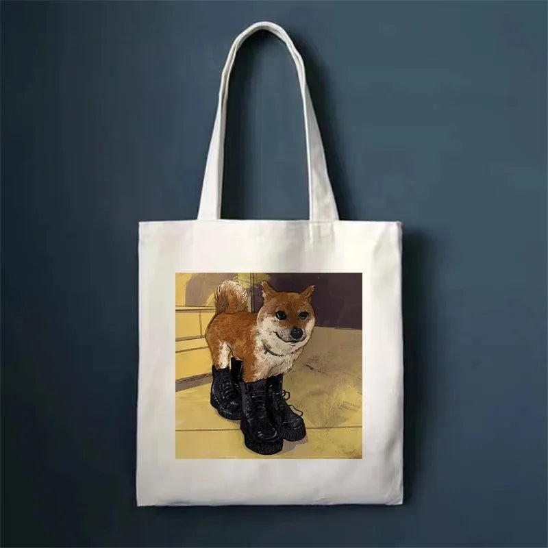πΎ Whimsical Cat Canvas Tote π - Cute & Eco-Friendly Shopping Bag for Trendy Girls ποΈβ¨ - Pixie Quill