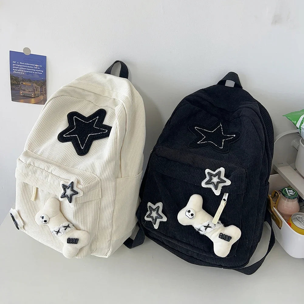 π Adorable Corduroy Backpack for All - Fun Travel & School Companion! πβ¨ - Pixie Quill