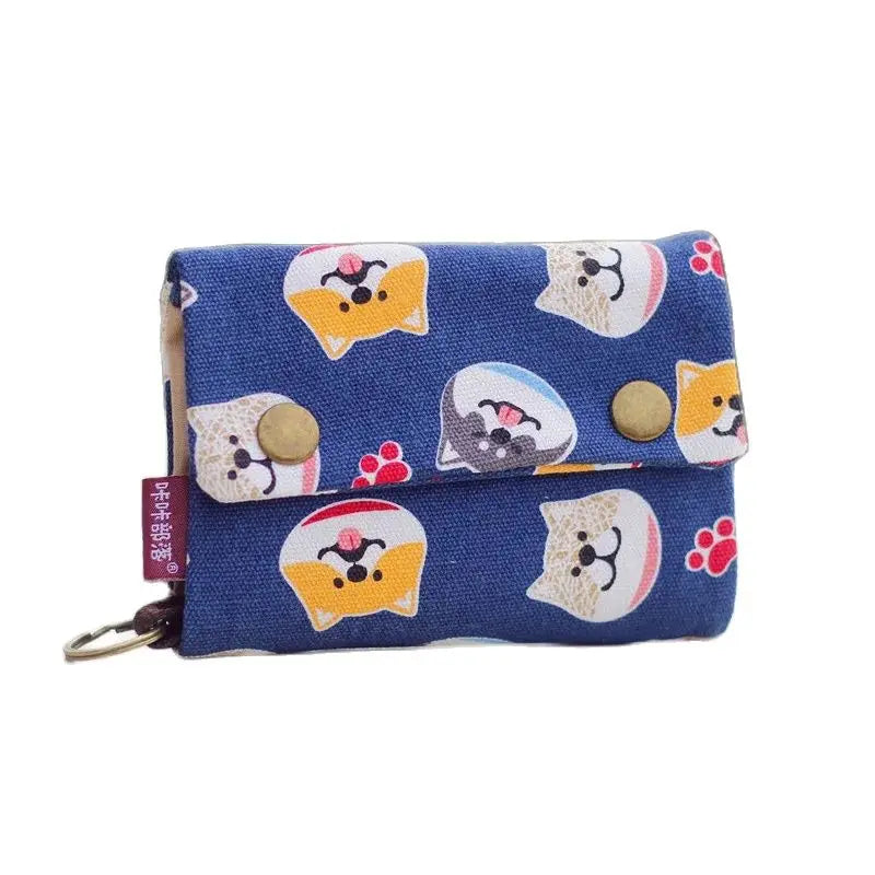 Kawaii Canvas Coin Pouch πβ¨ | Cute Cartoon Key Organizer Wallet for Girls ππ | Adorable Mini Money Bag!