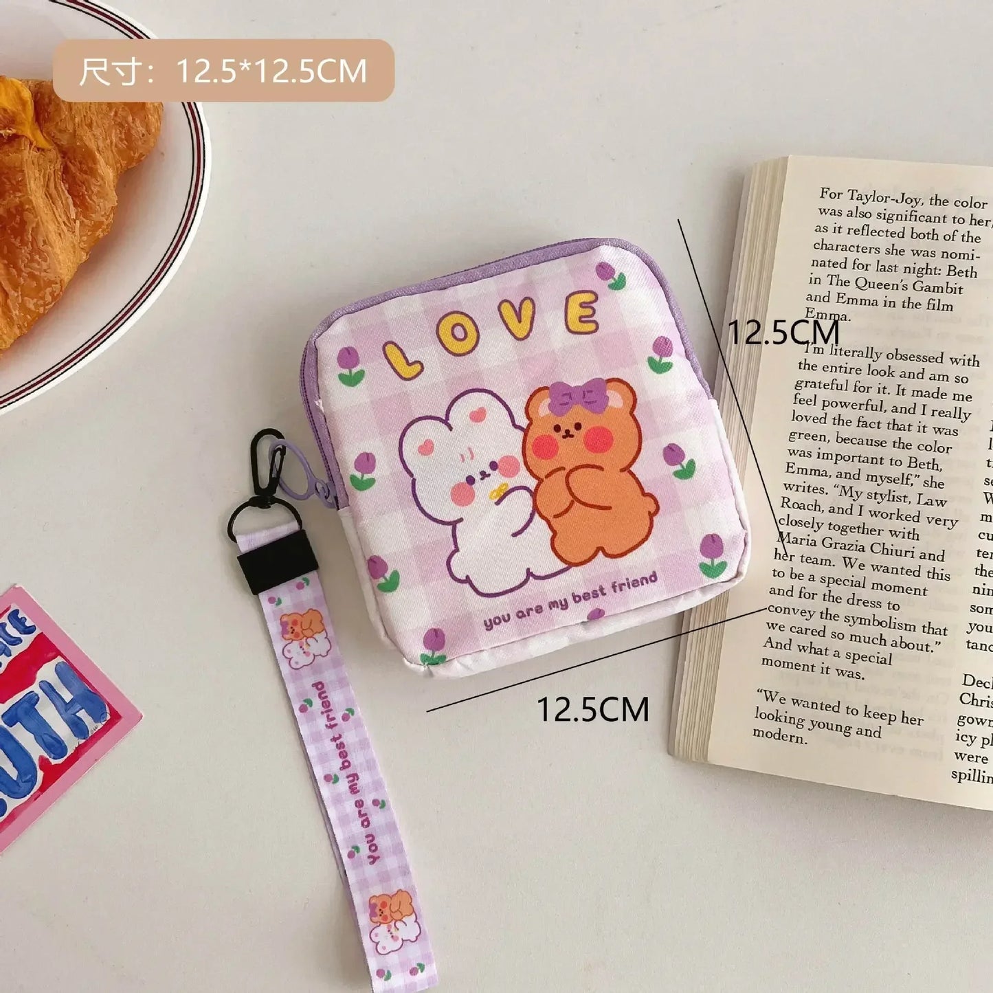 Kawaii Cartoon Cosmetic Pouch π | Mini Organizer for Makeup, Lipstick & Travel Essentials β¨