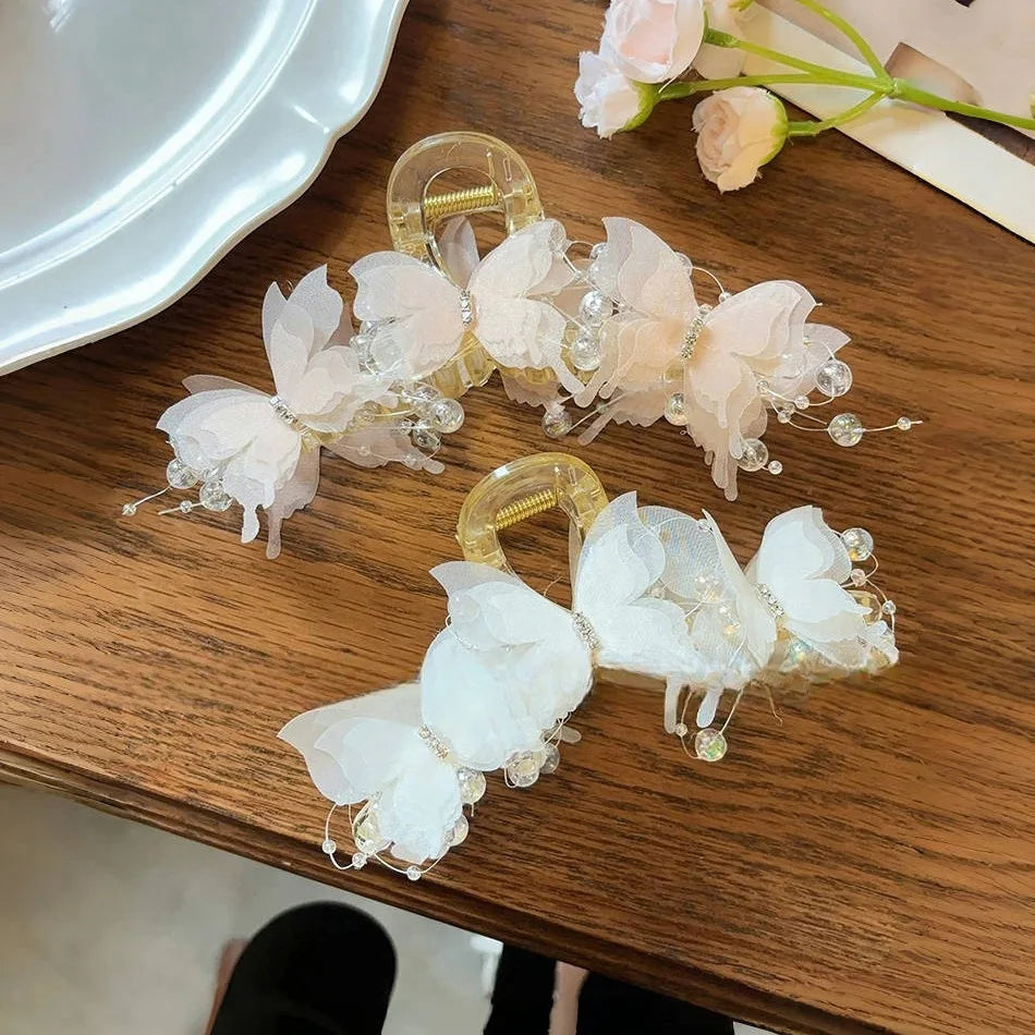 β¨ Charming Pearl Bow Butterfly Hair Clips π¦π Sweet Crab Claw Ponytail Accessories for Women π