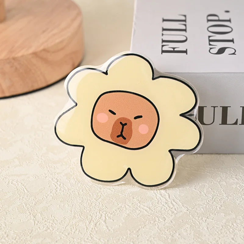 Adorable Capybara Grip Tok πΈπΉ - Cute Flower Phone Stand & Holder for iPhone & Samsung! - Pixie Quill