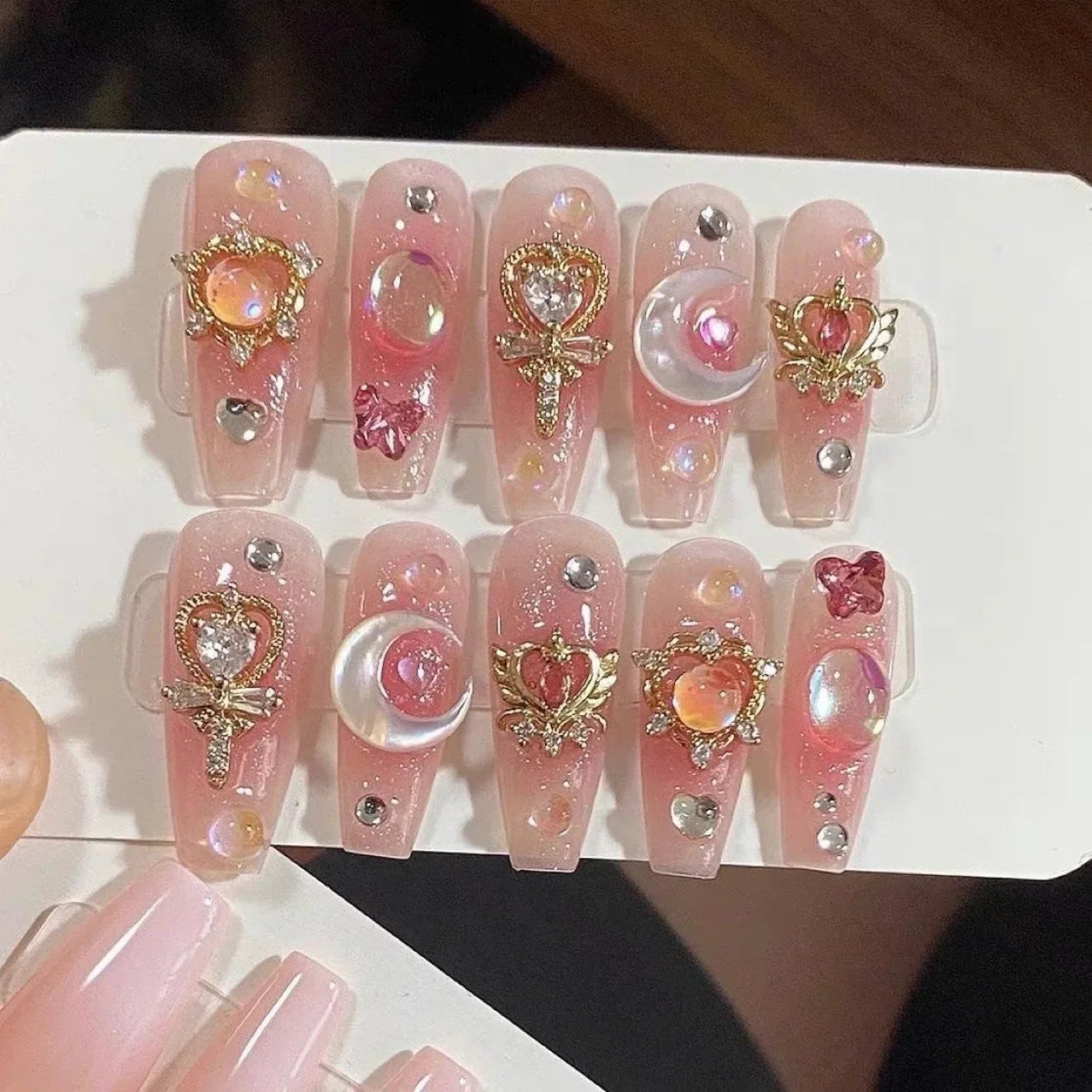 Kawaii Candy Color 10Pcs Press-On Nails π¬β¨ | Adorable Handmade Faux Nails for a Playful Look! π
π