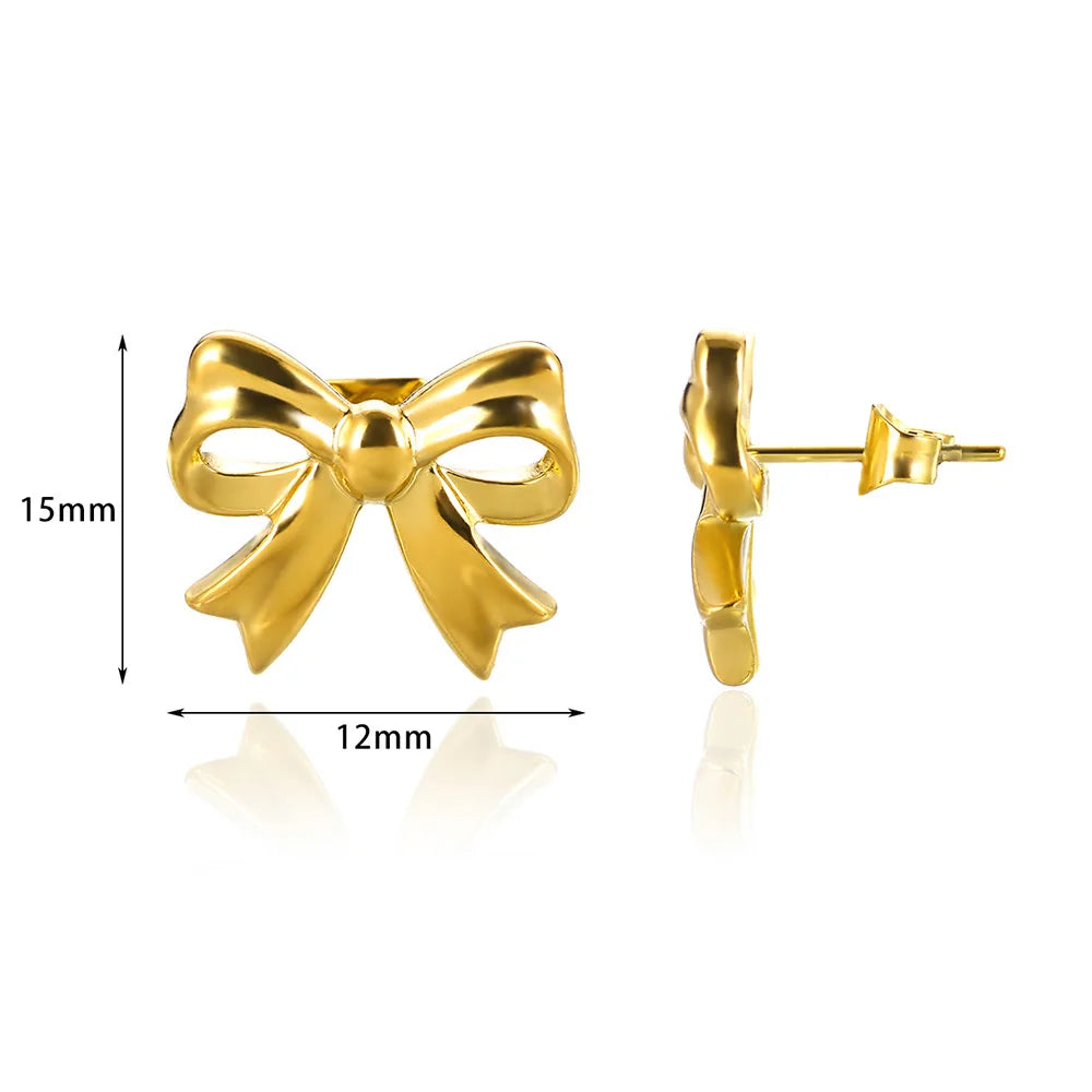 Charming Bow Stud Earrings πβ¨ | Kawaii Geometric Nail Design for Women | Cute Fashion Jewelry & Ear Accessories | Perfect Christmas Gift! ππ