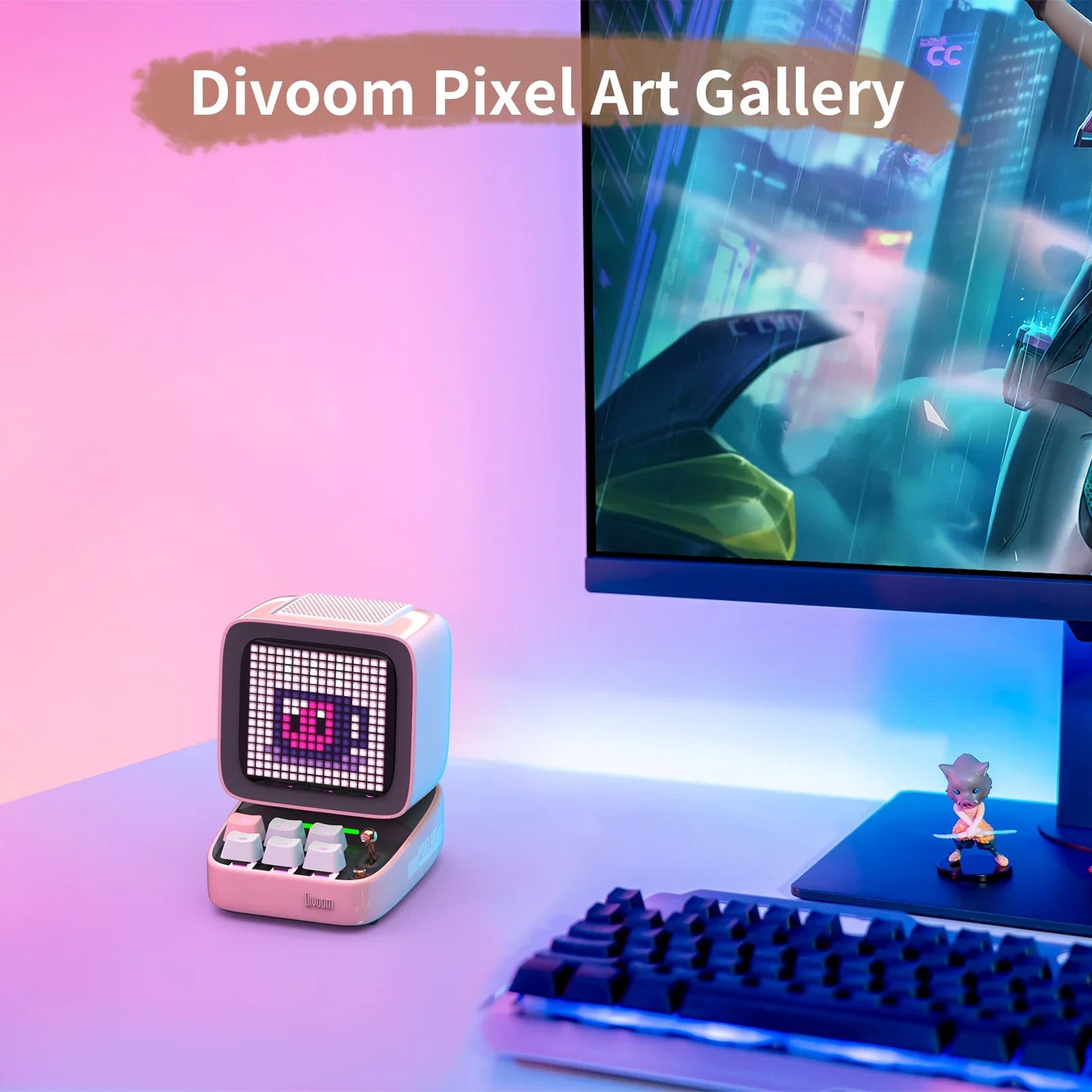 Kawaii Divoom Ditoo-Pro Retro Pixel Art Speaker πΆβ¨ | Cute Bluetooth Alarm Clock & DIY LED Display π¨π