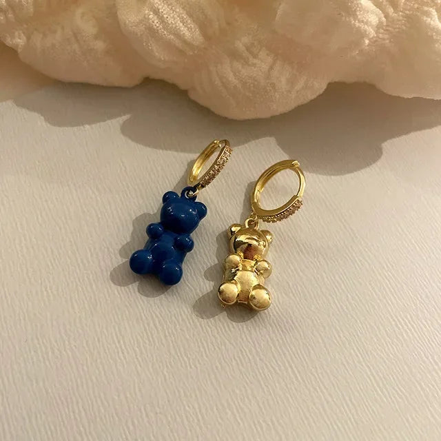 π Sweet Rainbow Bear Dangle Earrings π¬β¨ Cute Acrylic Drop Jewelry for Trendy Girls! π»π