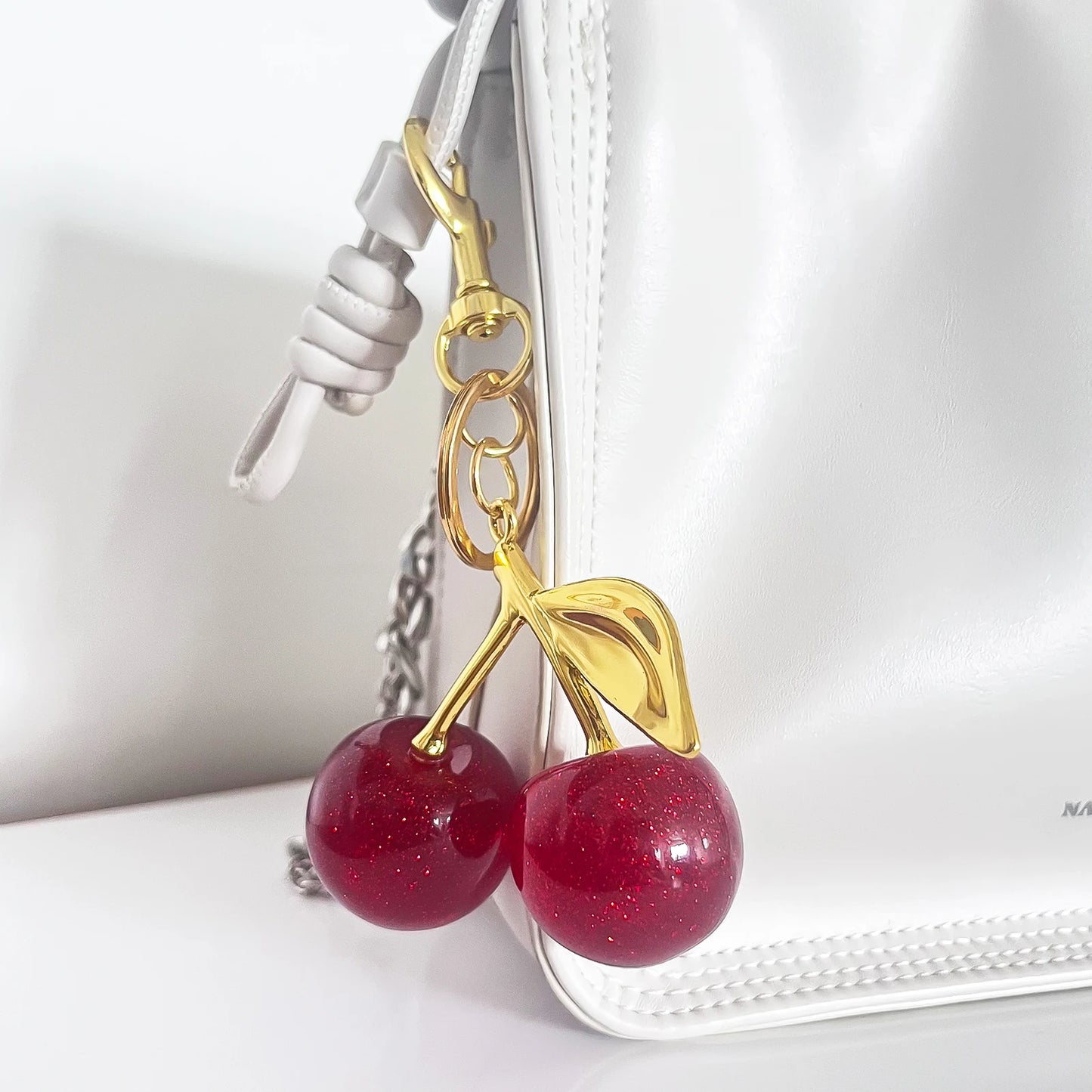 Cute Cherry Charm Keychain πβ¨ - Kawaii Summer Fruit Pendant for Trendy Bag Accessories ππ