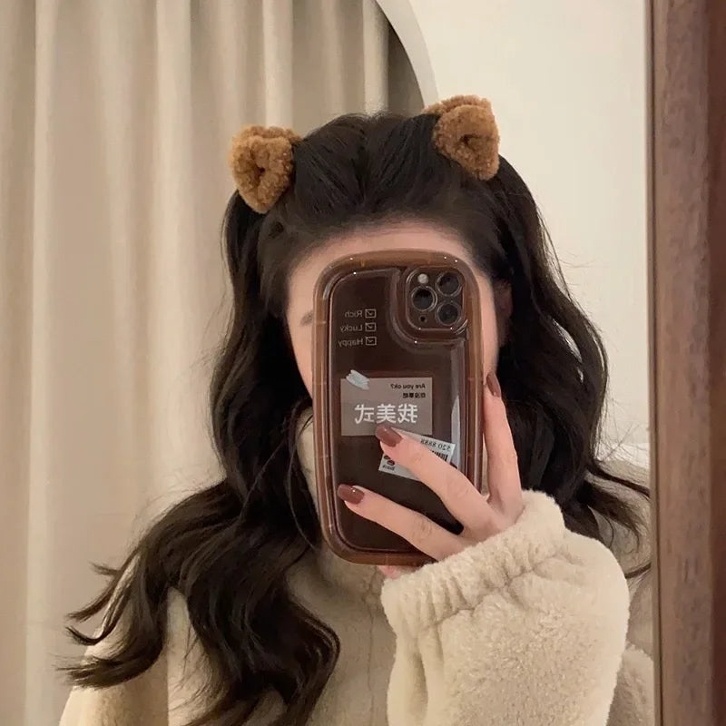 Kawaii Fluffy Cat Ear Hair Clips πΎβ¨ | Adorable Lamb Cashmere Accessory for Winter π | Cute Headwear for Girls & Women π