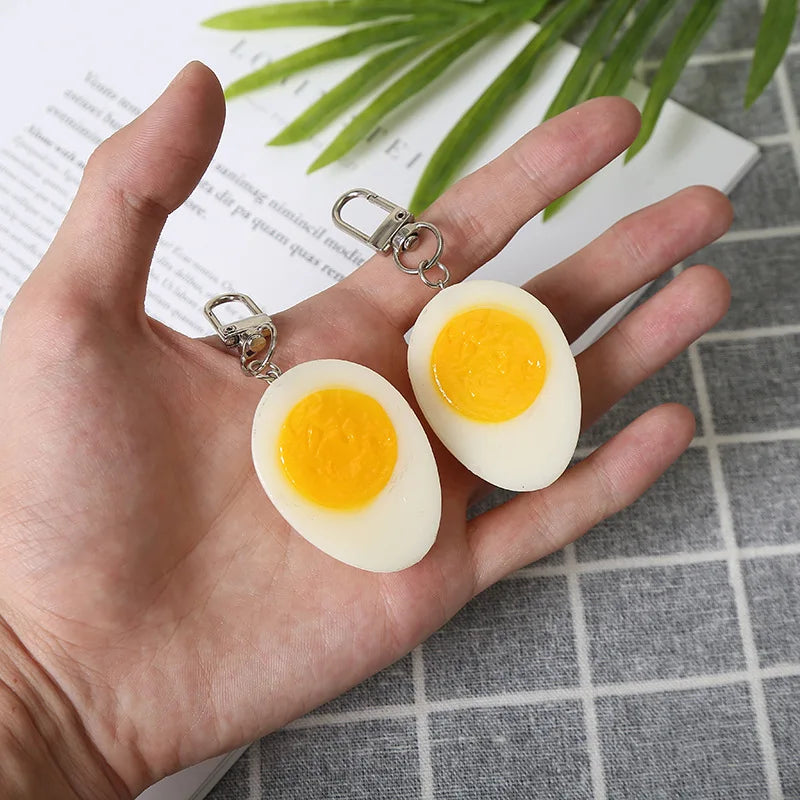 Kawaii Boiled Egg Keychain π³β¨ Adorable PVC Pendant for Bags & Backpacks - Cute Charm Gift!