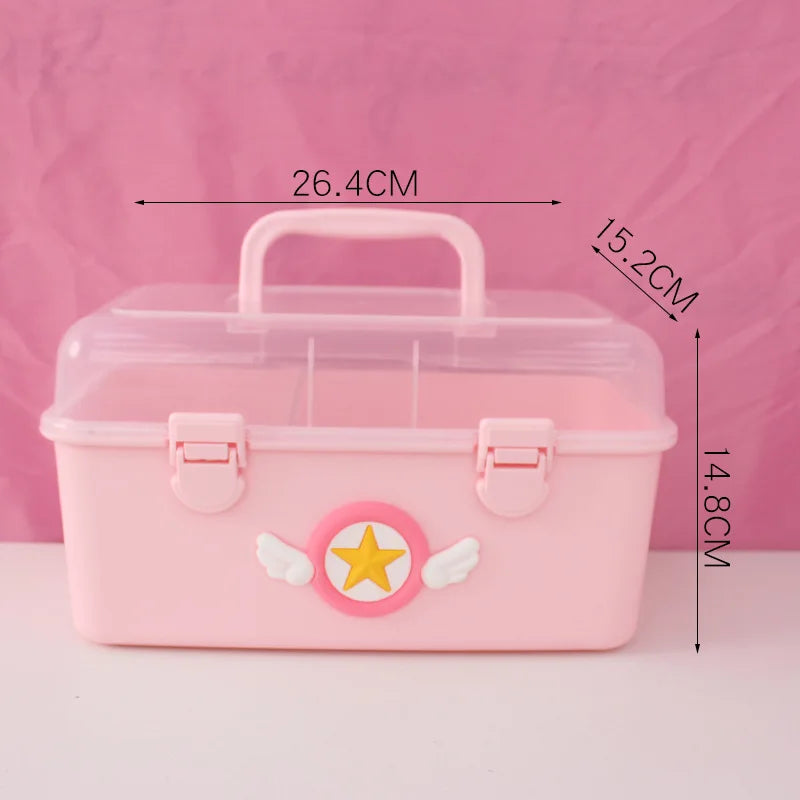 Kawaii Cartoon Multi-Layered Medicine Box π©Ίπ - Adorable Storage for Kids' Essentials & Makeup! πβ¨