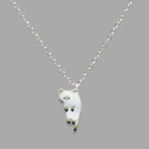 Kawaii Cartoon Cat Pendant Necklace πΎβ¨ - Colorful Metal Choker for Couples & Friends | Adorable Party Jewelry! ππ