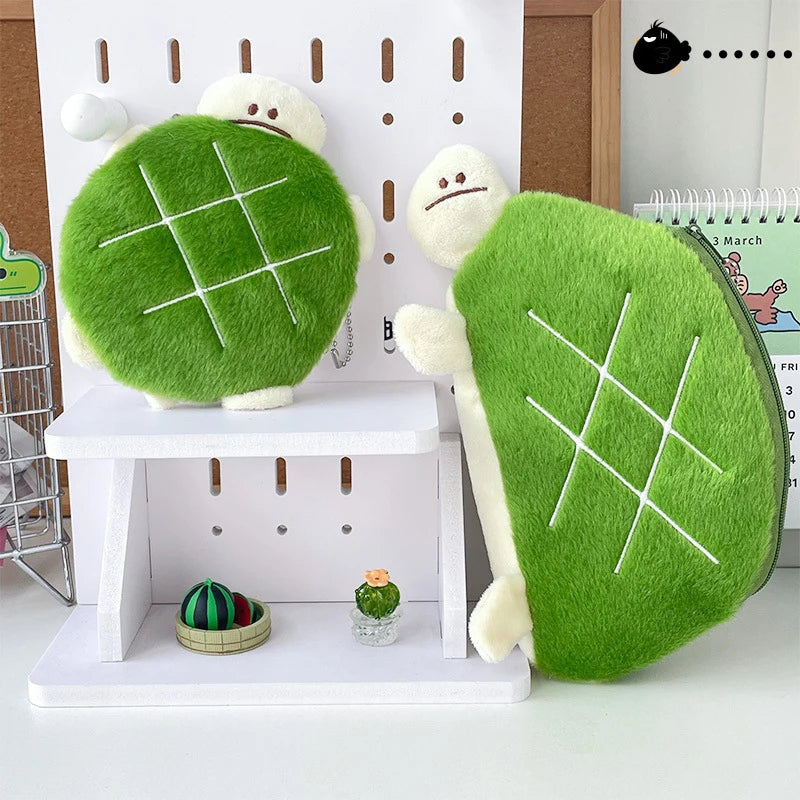 Adorable Kawaii Turtle Plush Pencil Case π’β¨ - Multifunctional Cosmetic Bag & Coin Purse for School Supplies and Travel! ππ