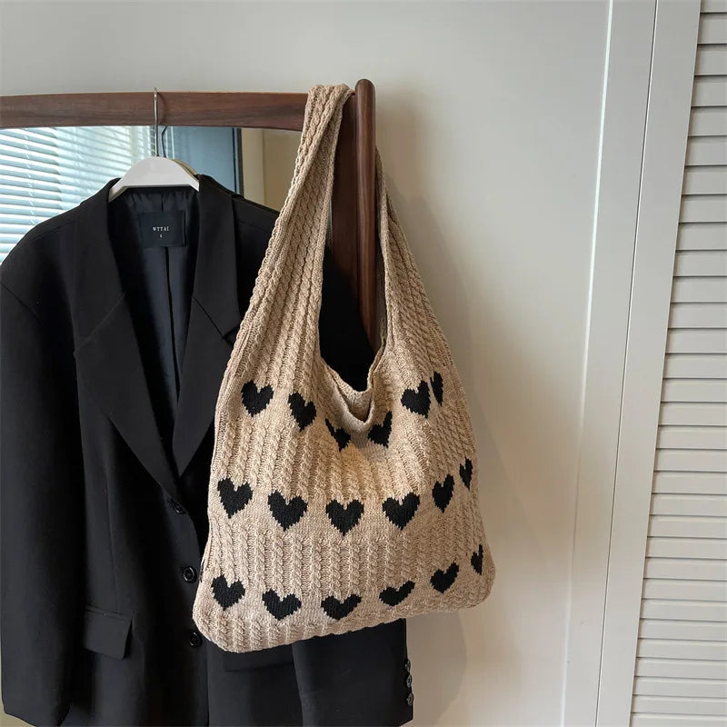 β€οΈ Cute Crochet Heart Bags π Stylish Casual Beach Tote π Fun & Versatile Fashion Companion! πβ¨ - Pixie Quill