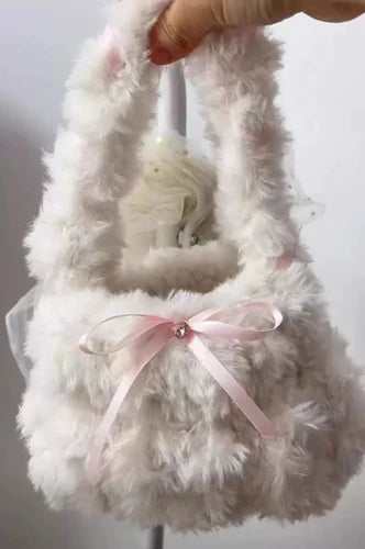 Kawaii Cloud Bow Bag βοΈπ Fluffy Y2K Chic Shoulder Handbag for Cute Style πΈβ¨