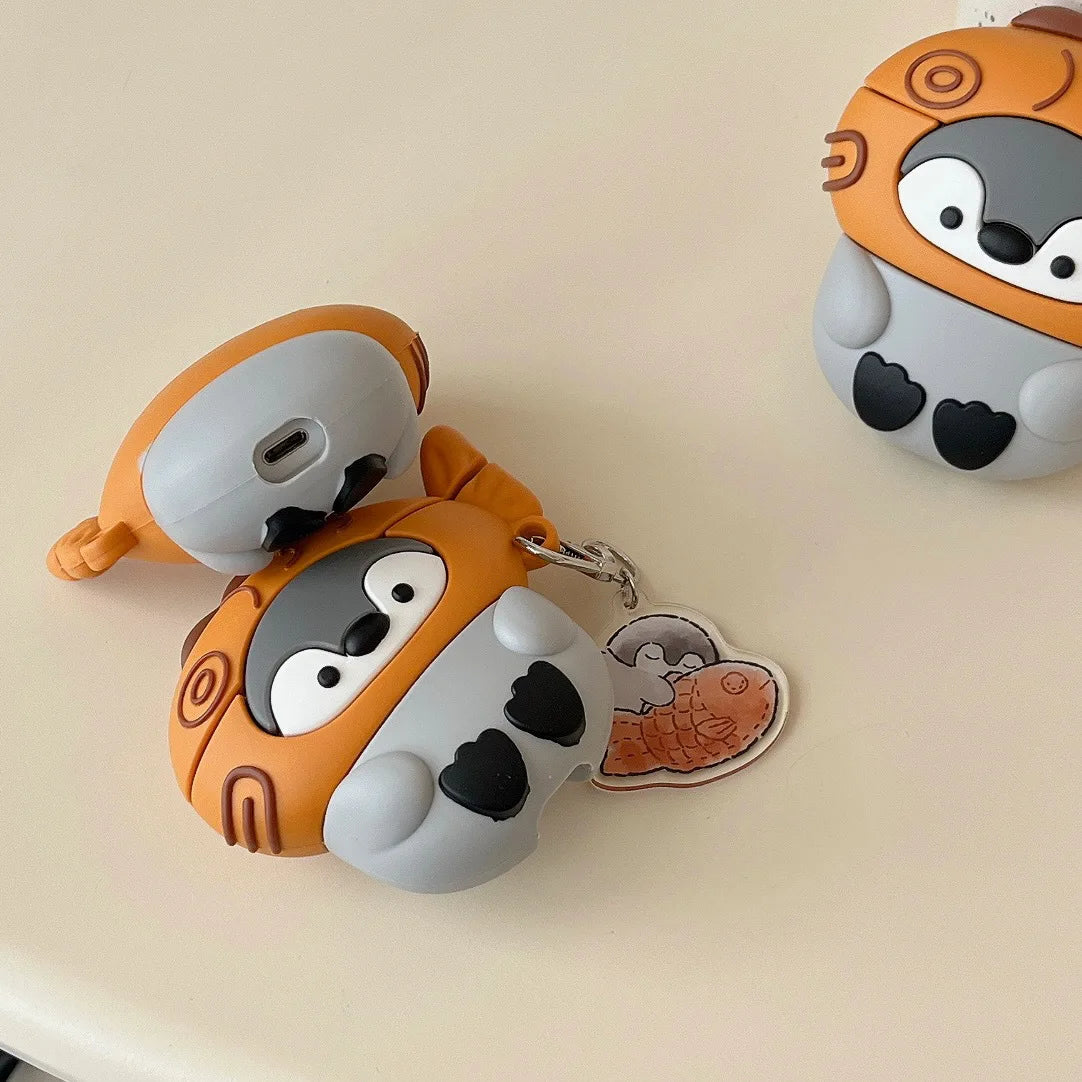 Kawaii Taiyaki Penguin AirPods Case 🐧💕 | Cute & Protective Silicone Cover for All Generations 🌟✨