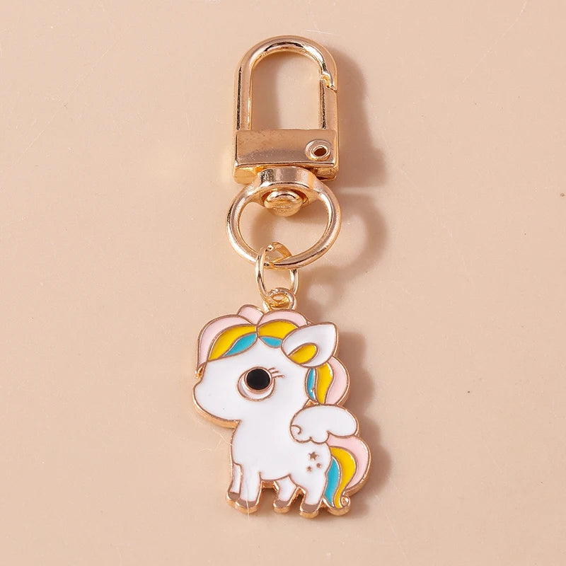 Kawaii Unicorn Castle Keychain π¦β¨ Cute Enamel Pendant for Girls & Women - Perfect DIY Handbag Accessory & Gift! ππ