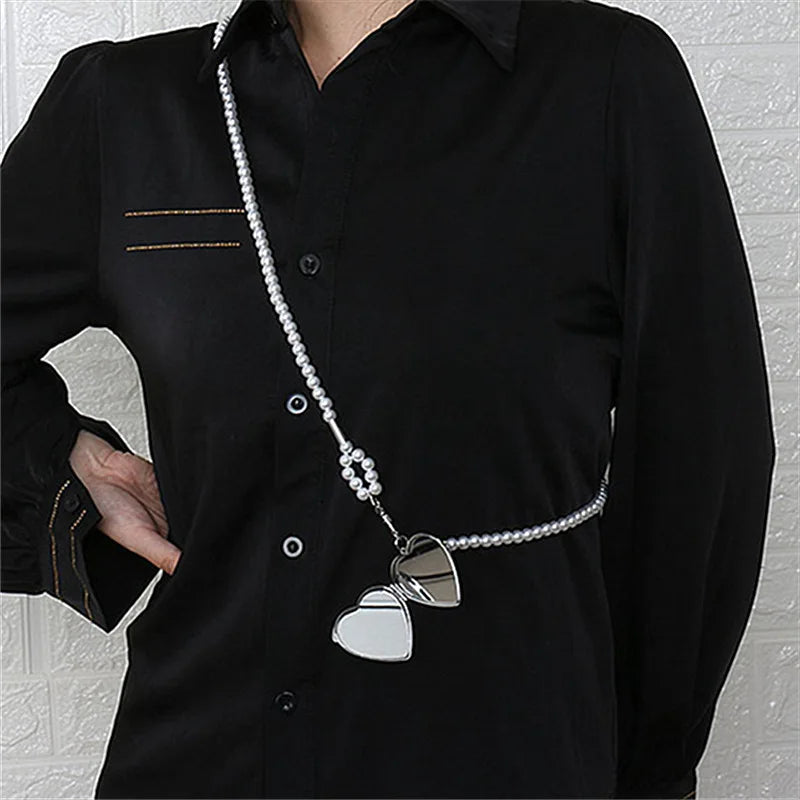 Kawaii Dreamy Pearl Charm Necklace ๐ธโจ | Trendy Long Chain with Playful Pendant for Stylish Women!