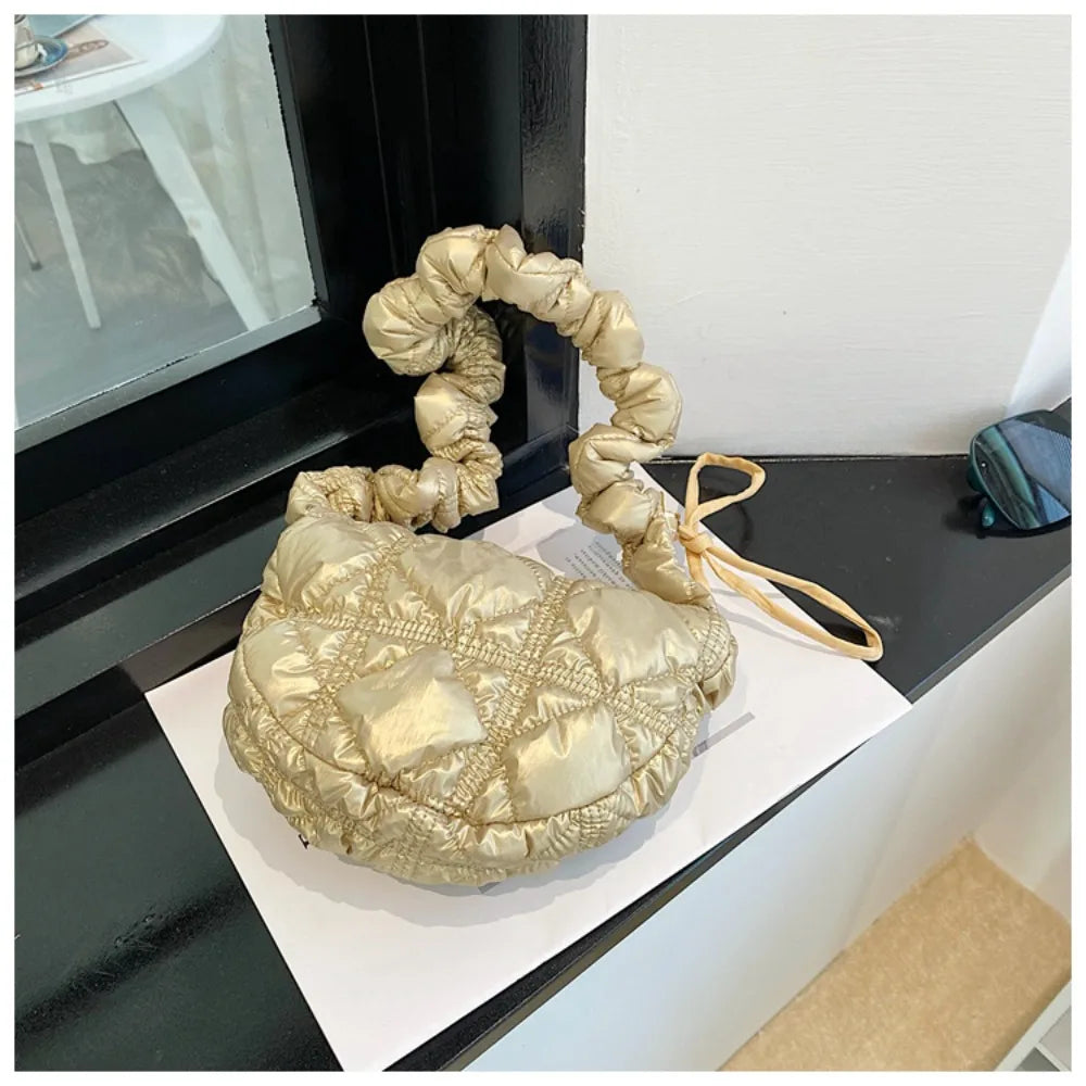 Kawaii Pleated Nylon Crossbody Bag πβ¨ | Lightweight Luxury Shoulder Tote for Chic Women ππ